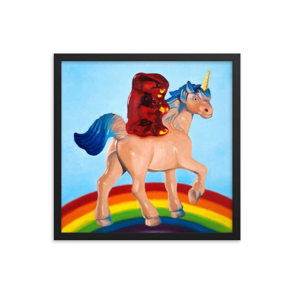Gummy Bear Unicorn - Framed Art Print