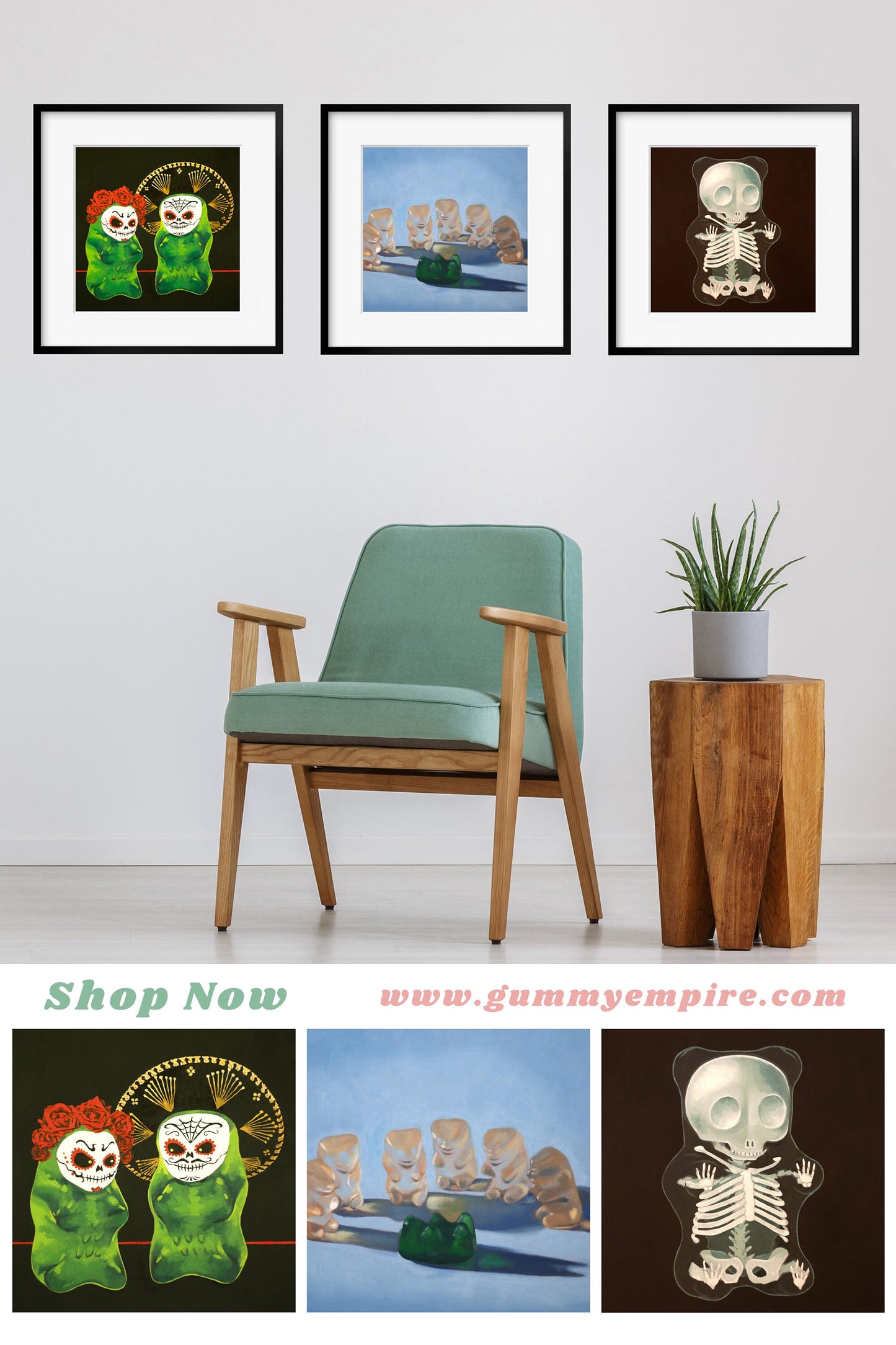 Gummy Bear Art Creepy Cute - Set of 3 Prints