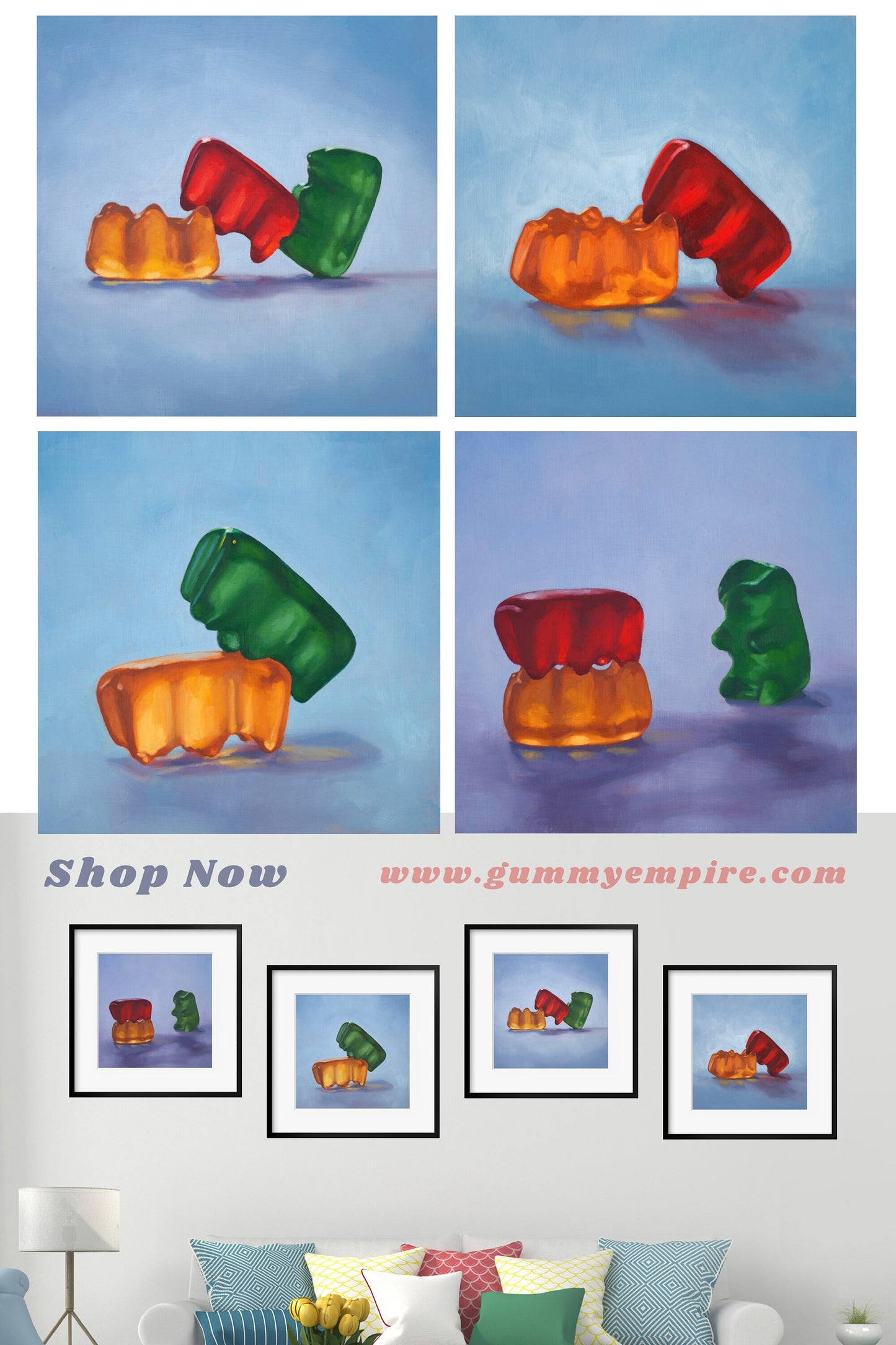 Gummy Bear Art - set of 4 Prints