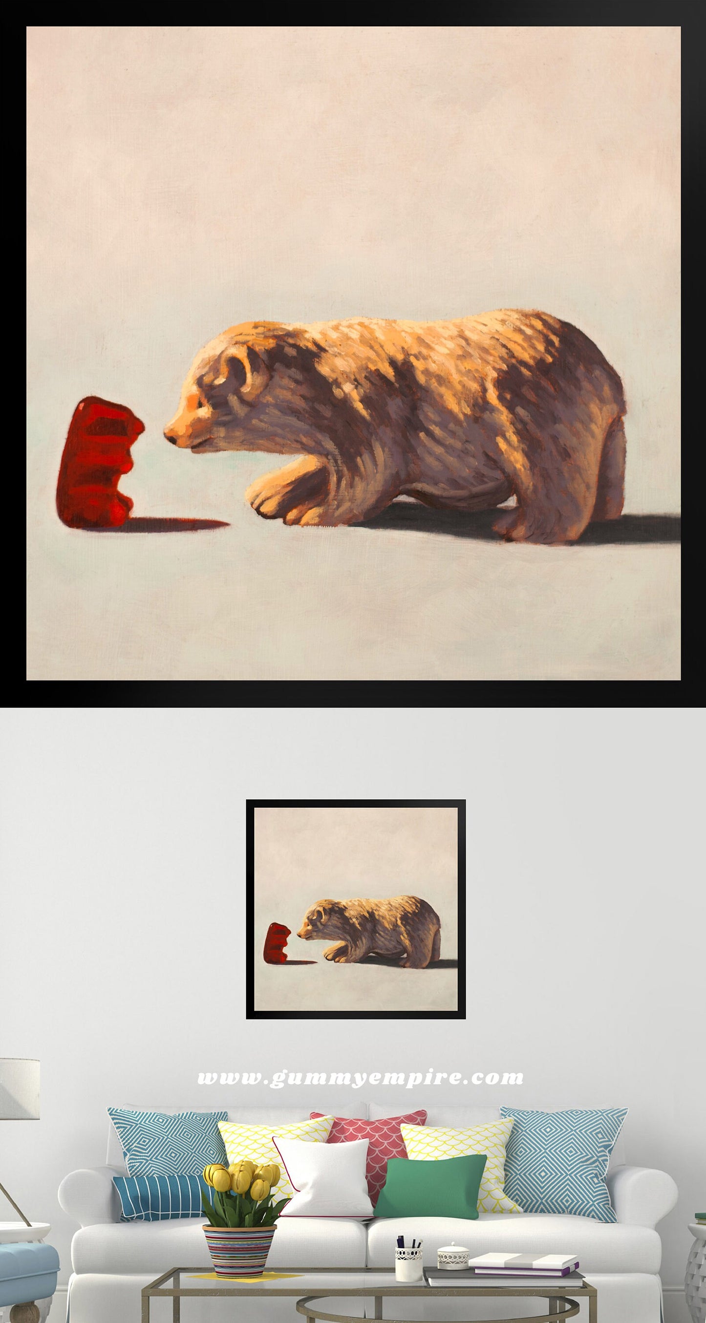 Gummy Bear and Bear - Framed Art print