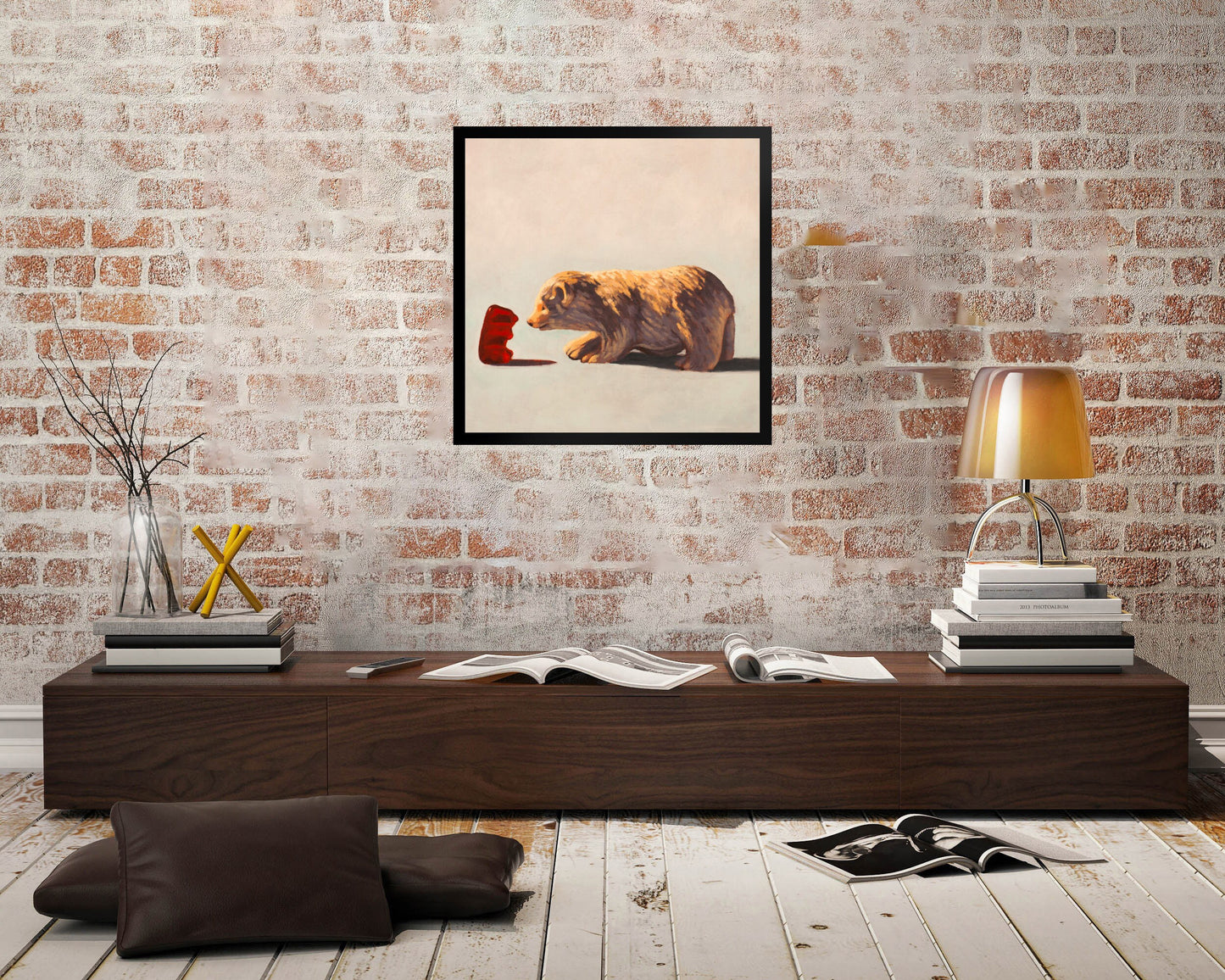 Gummy Bear and Bear - Framed Art print