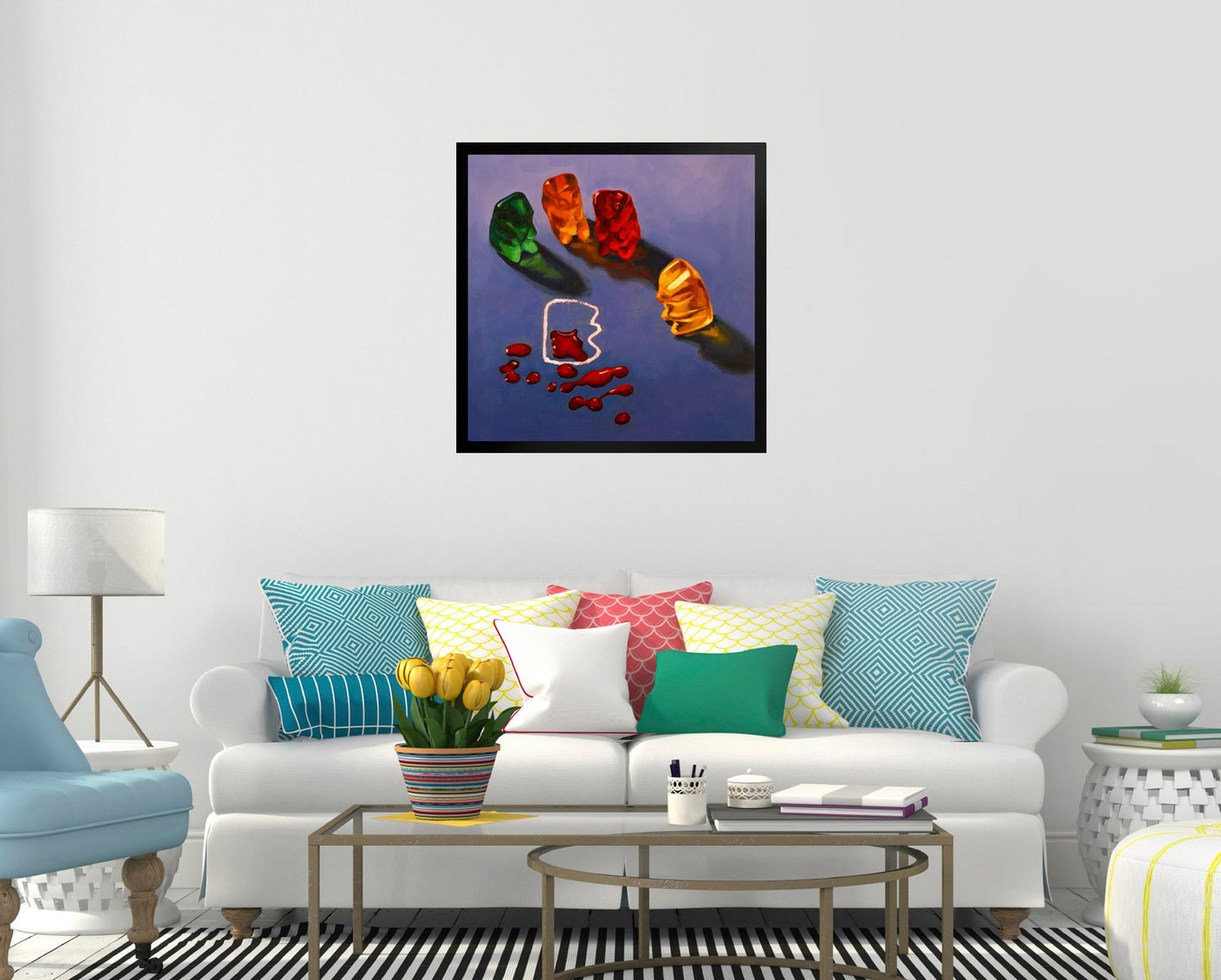 Gummy Bear CSI Crime Scene - Framed Art Print