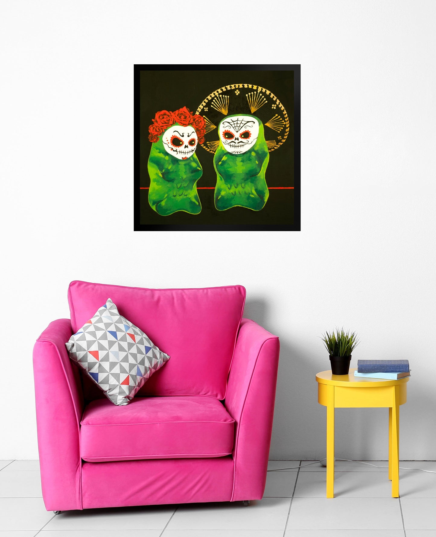 Gummy Bear Day Of The Dead - Framed Art Print