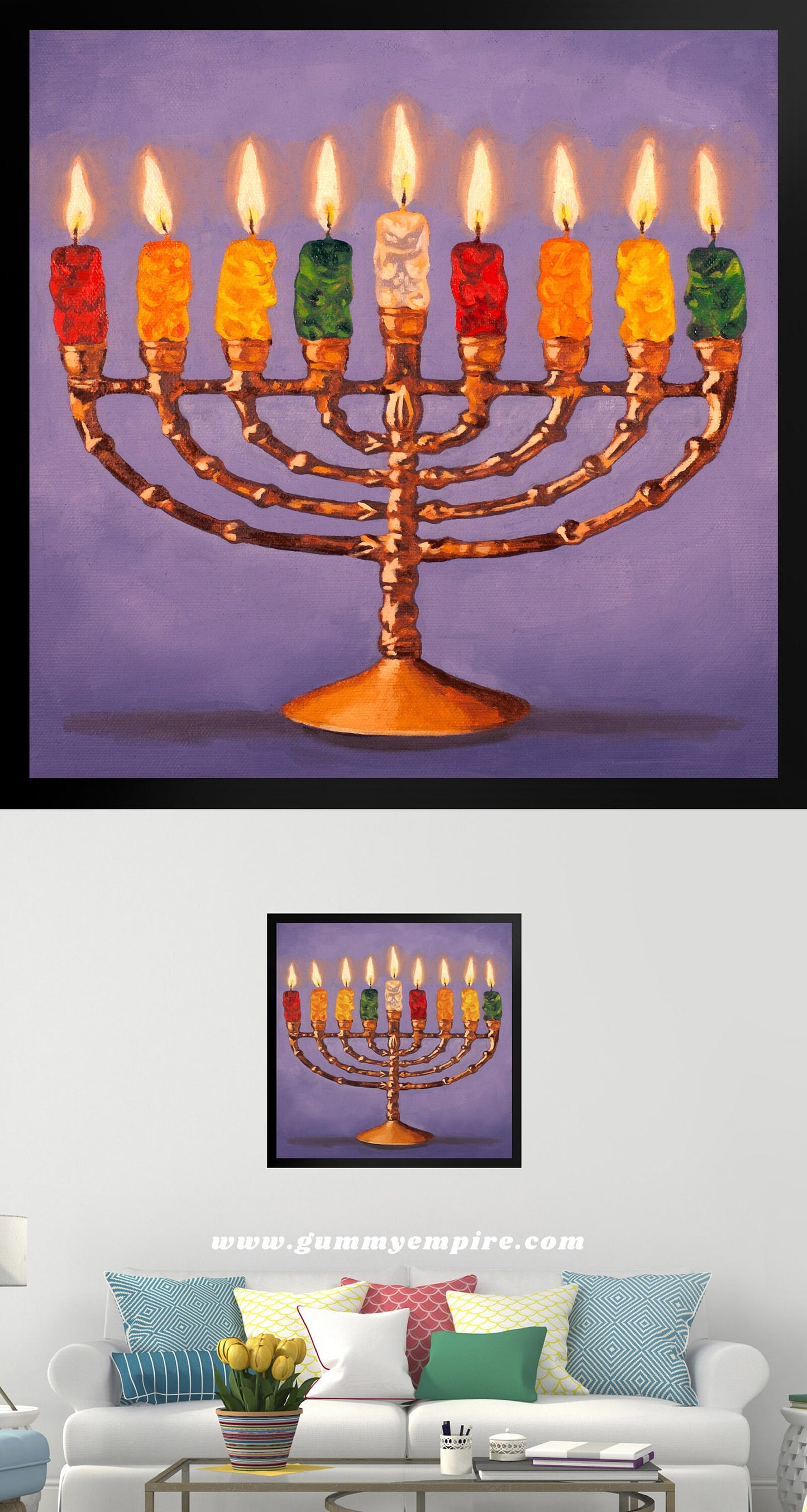 Gummy Bear Hanukkah - Framed Art Print