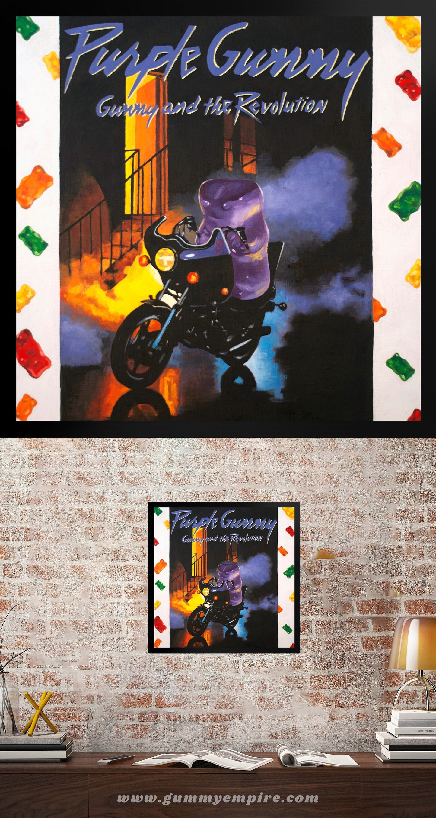 Gummy Bear Purple Rain - Framed Art Print