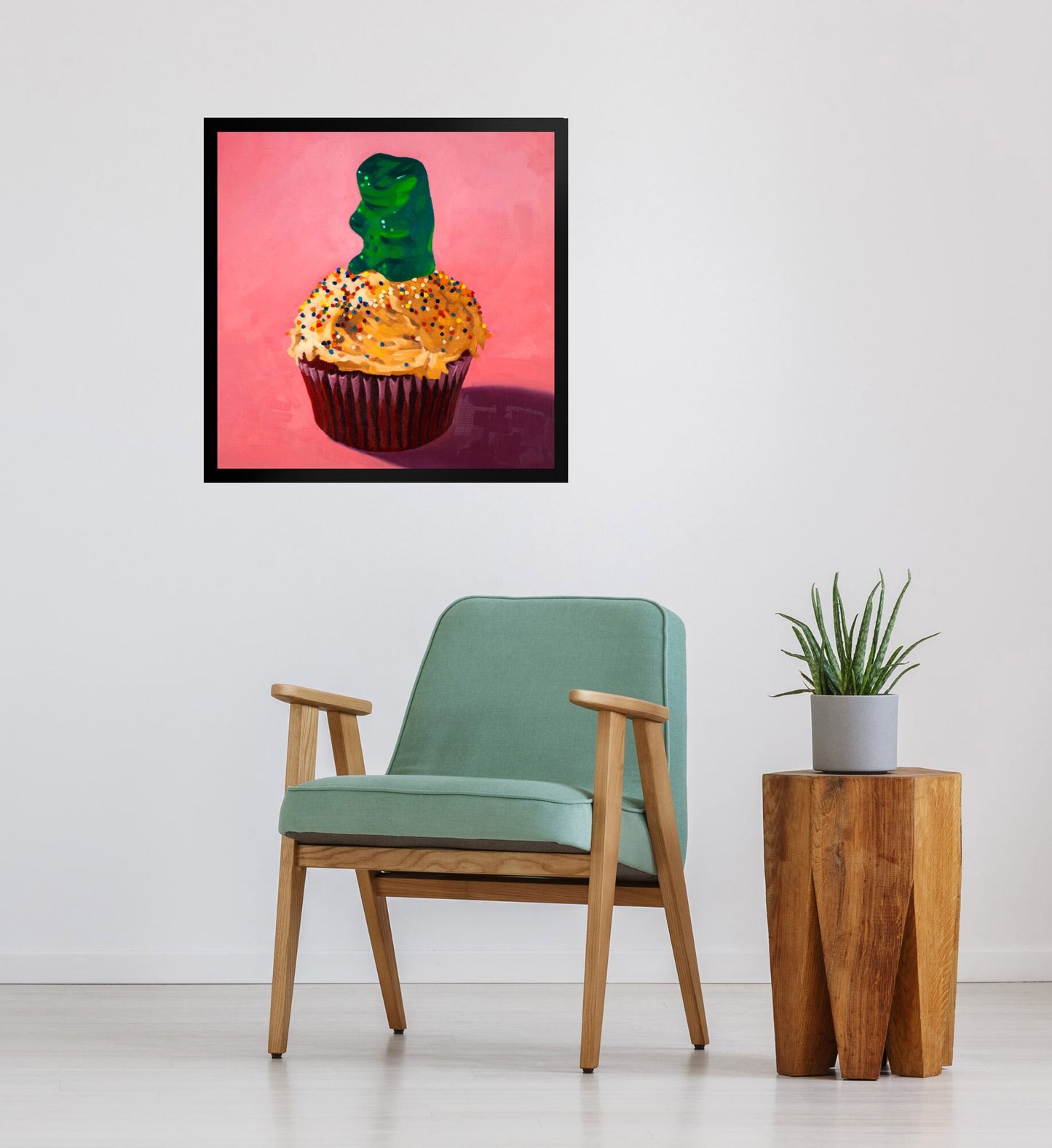 Gummy Bear Cupcake - Framed Art Print