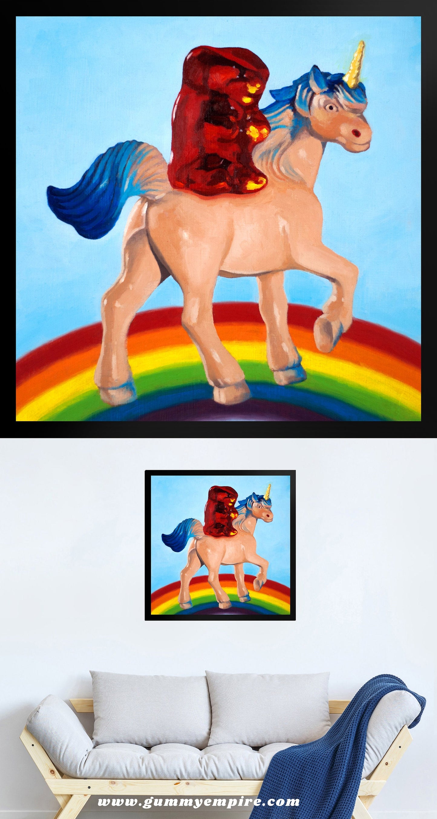 Gummy Bear Unicorn - Framed Art Print