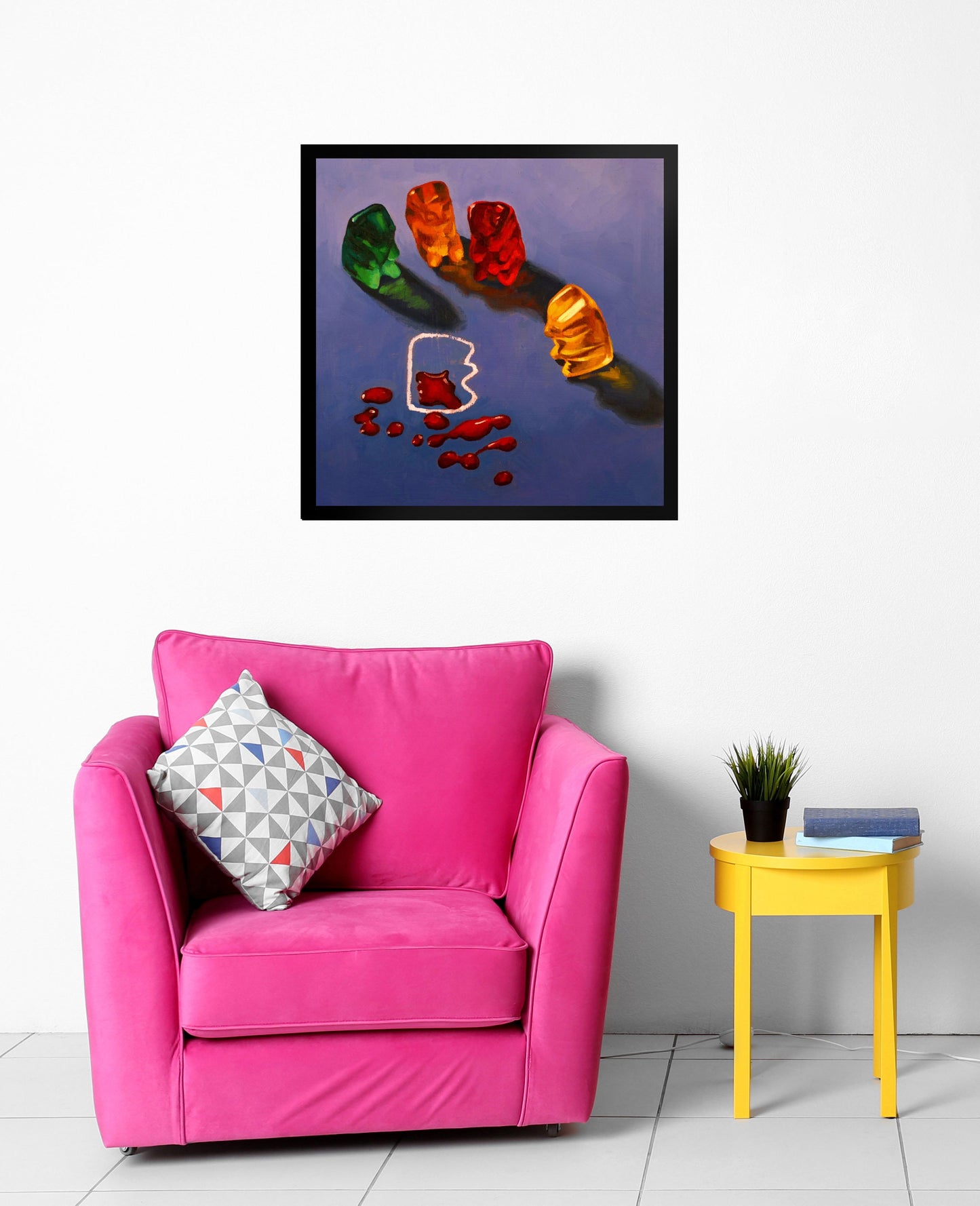 Gummy Bear CSI Crime Scene - Framed Art Print