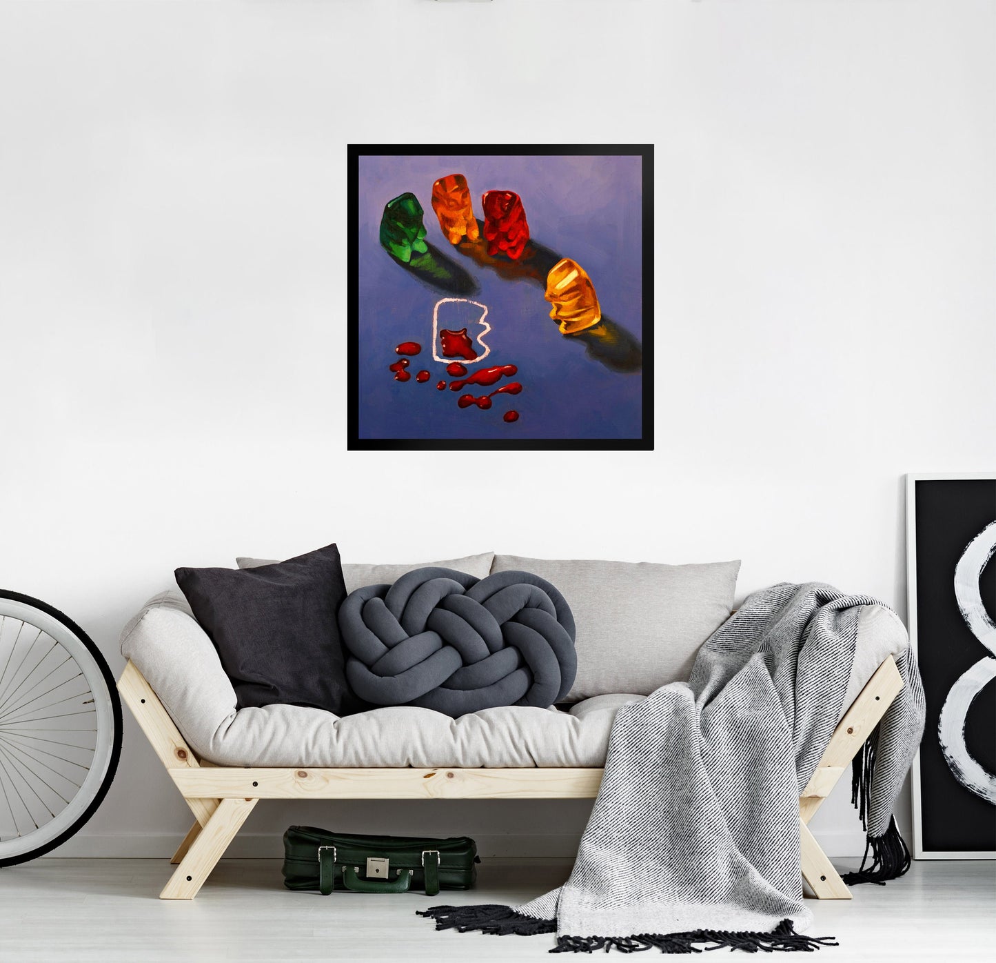 Gummy Bear CSI Crime Scene - Framed Art Print