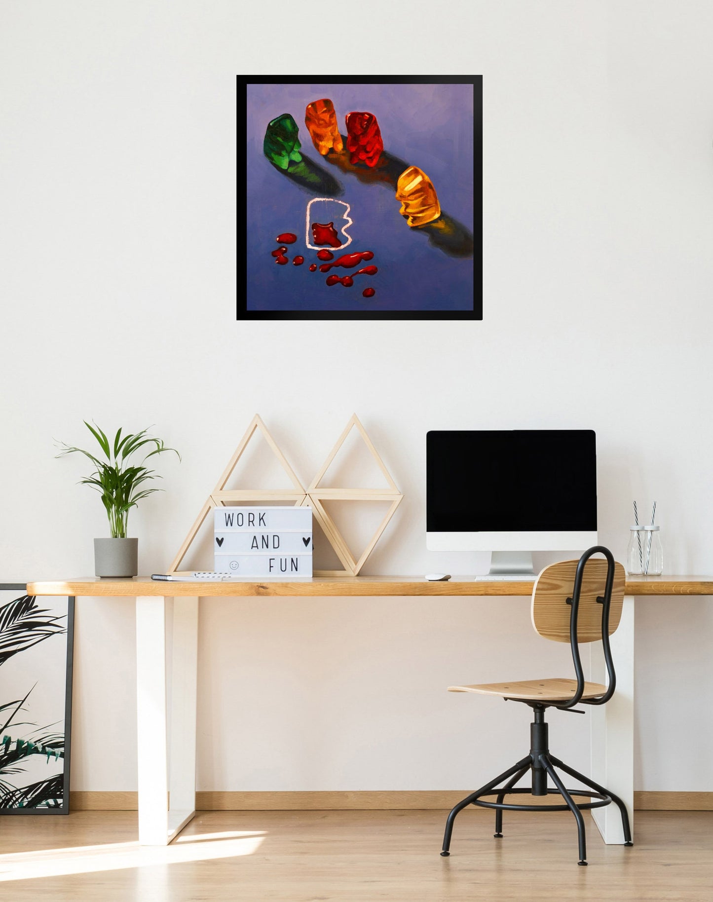 Gummy Bear CSI Crime Scene - Framed Art Print