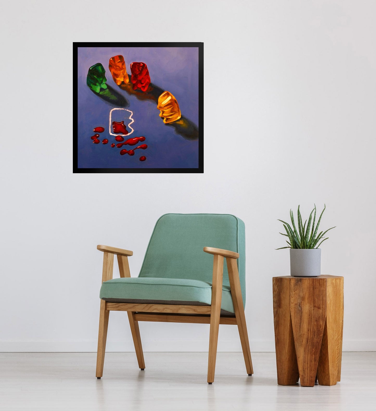 Gummy Bear CSI Crime Scene - Framed Art Print