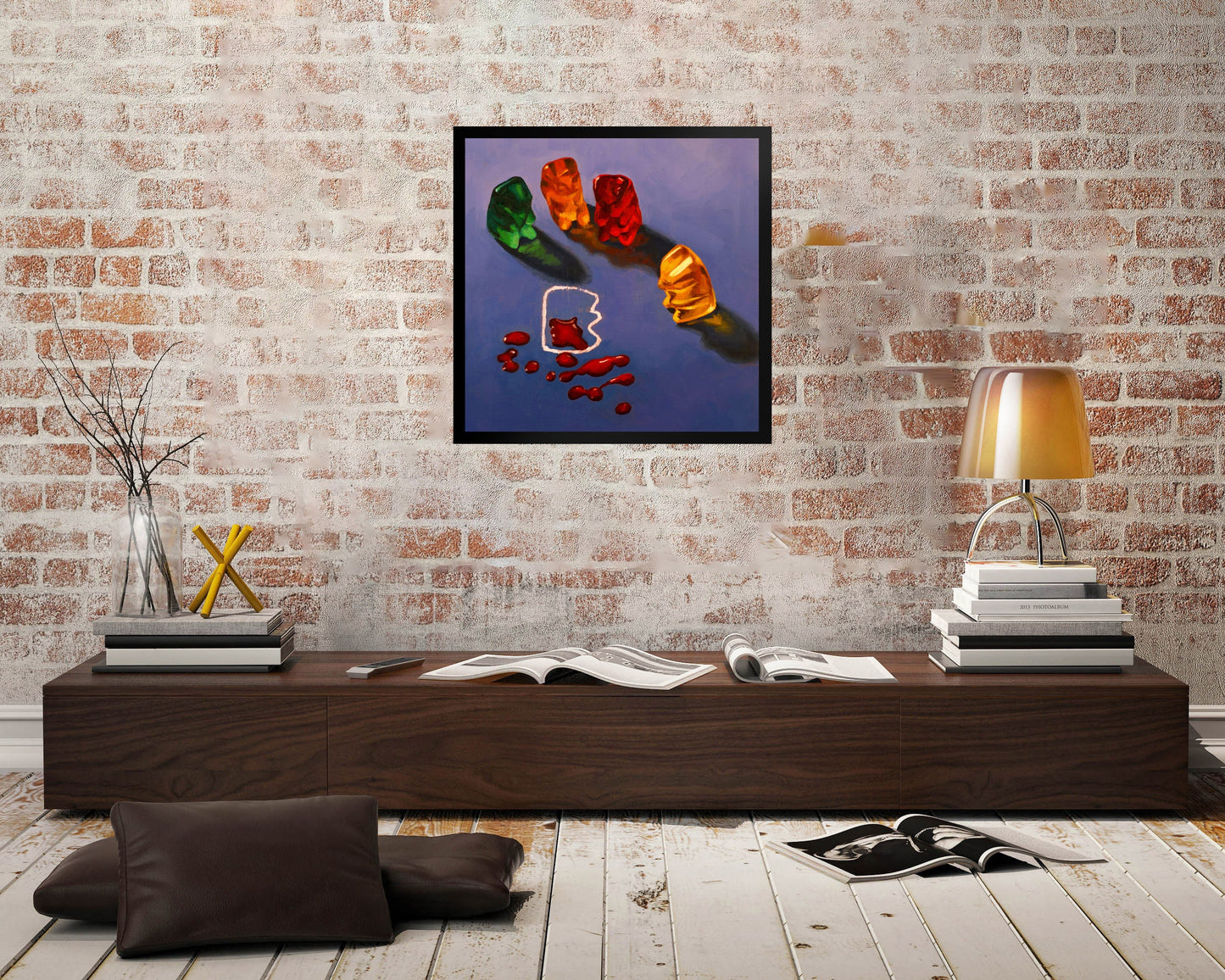Gummy Bear CSI Crime Scene - Framed Art Print