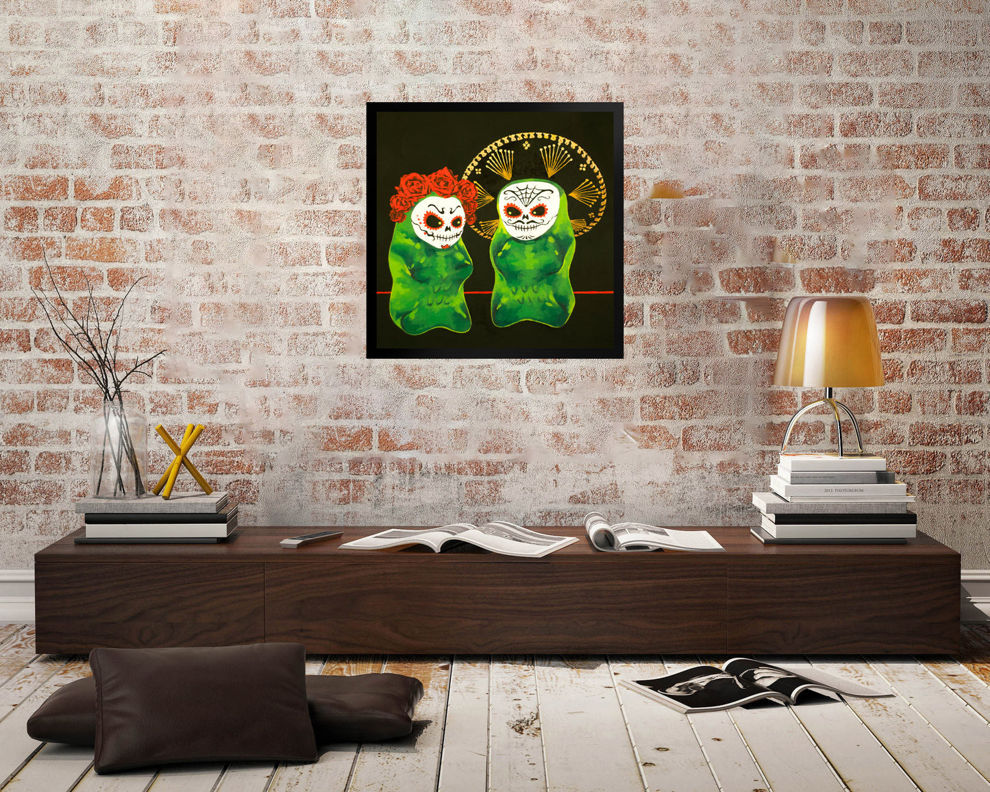 Gummy Bear Day Of The Dead - Framed Art Print