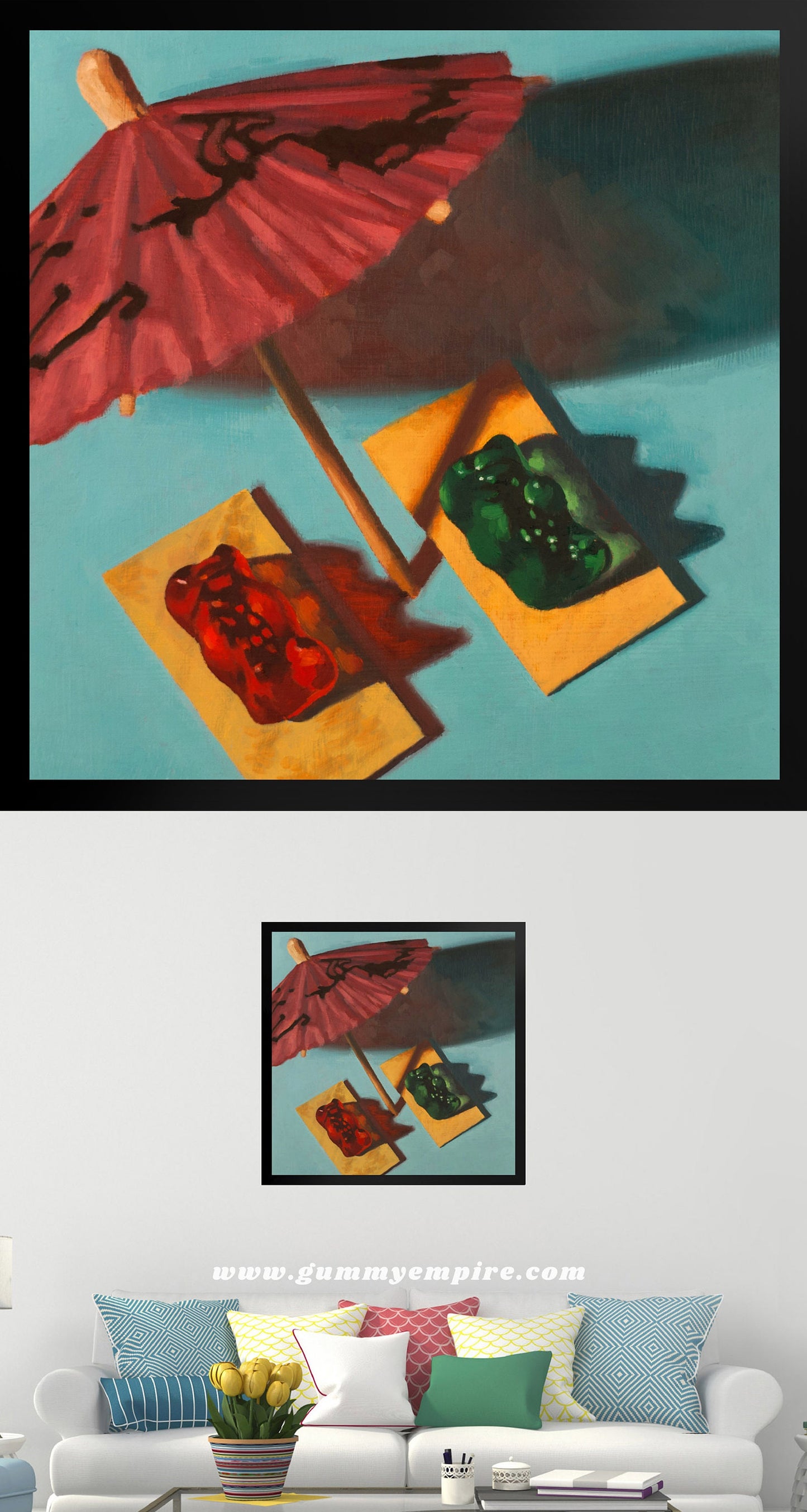 Gummy Bear Beach Bum - Framed Art print