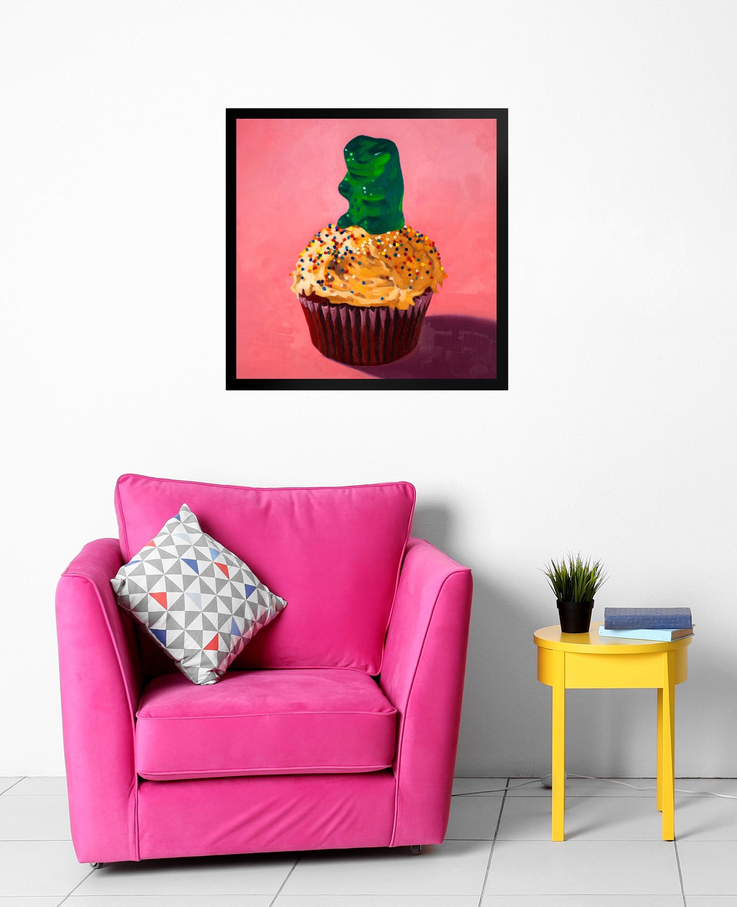 Gummy Bear Cupcake - Framed Art Print