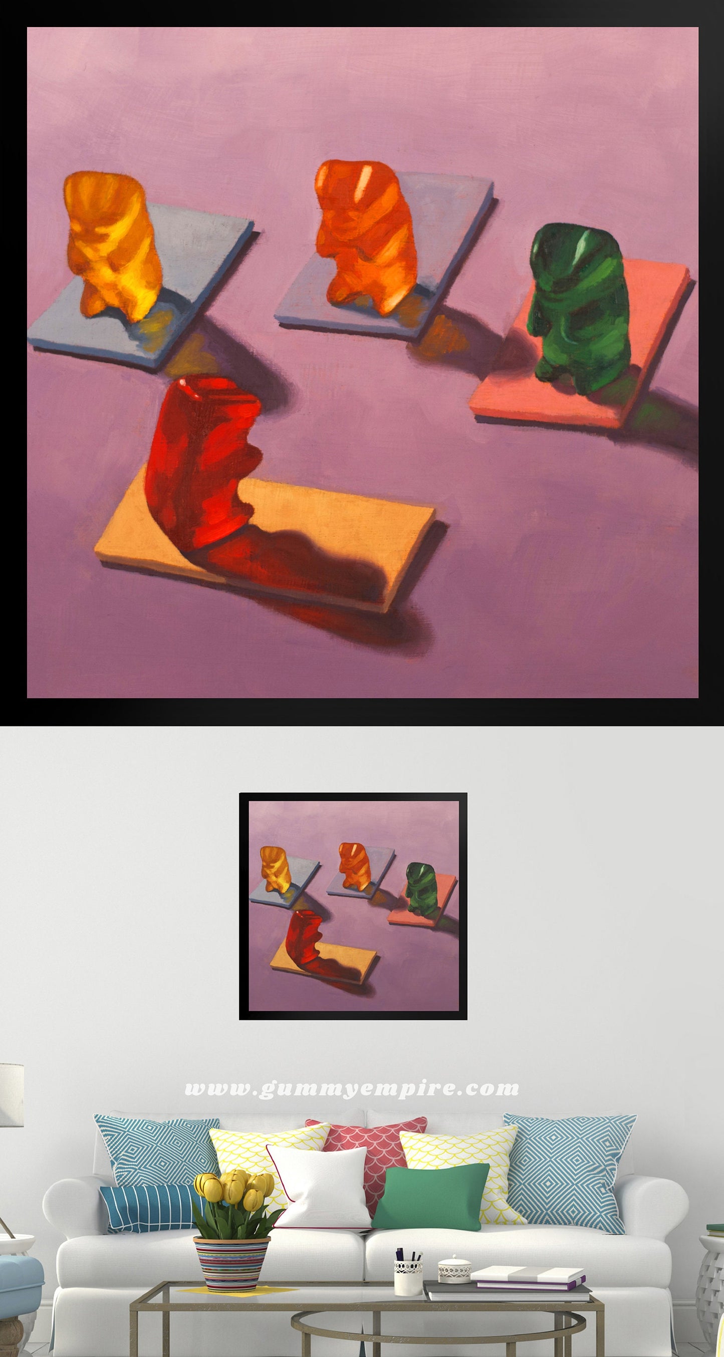 Gummy Bear Yoga - Framed Art Print