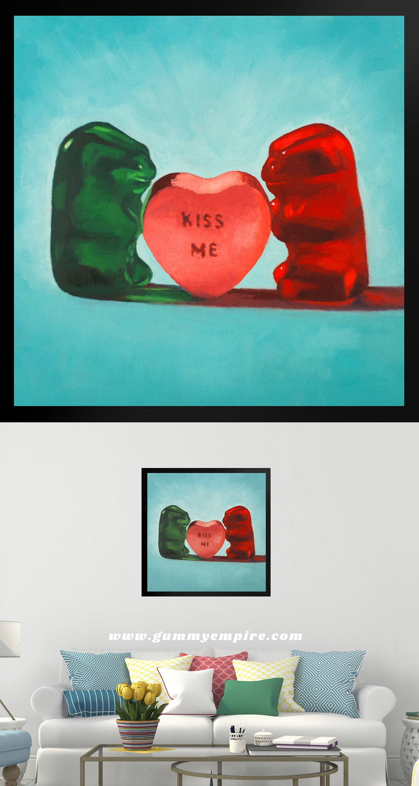Gummy Bear Valentines Day Gift - Framed Art Print
