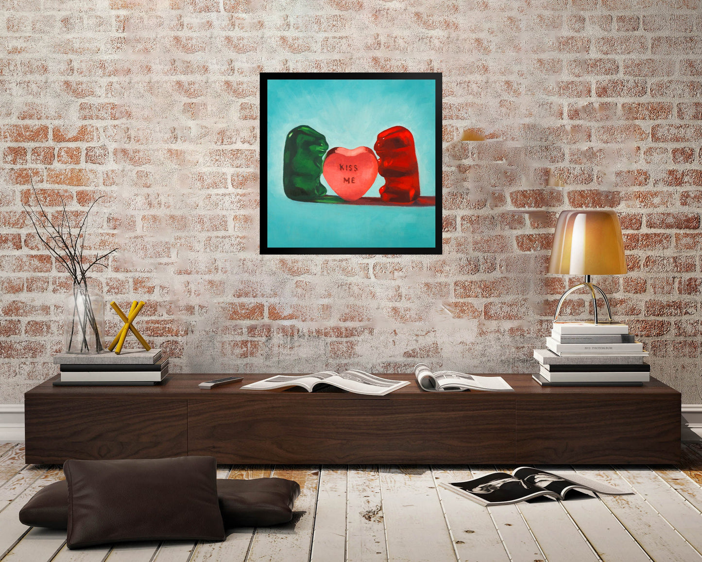 Gummy Bear Valentines Day Gift - Framed Art Print