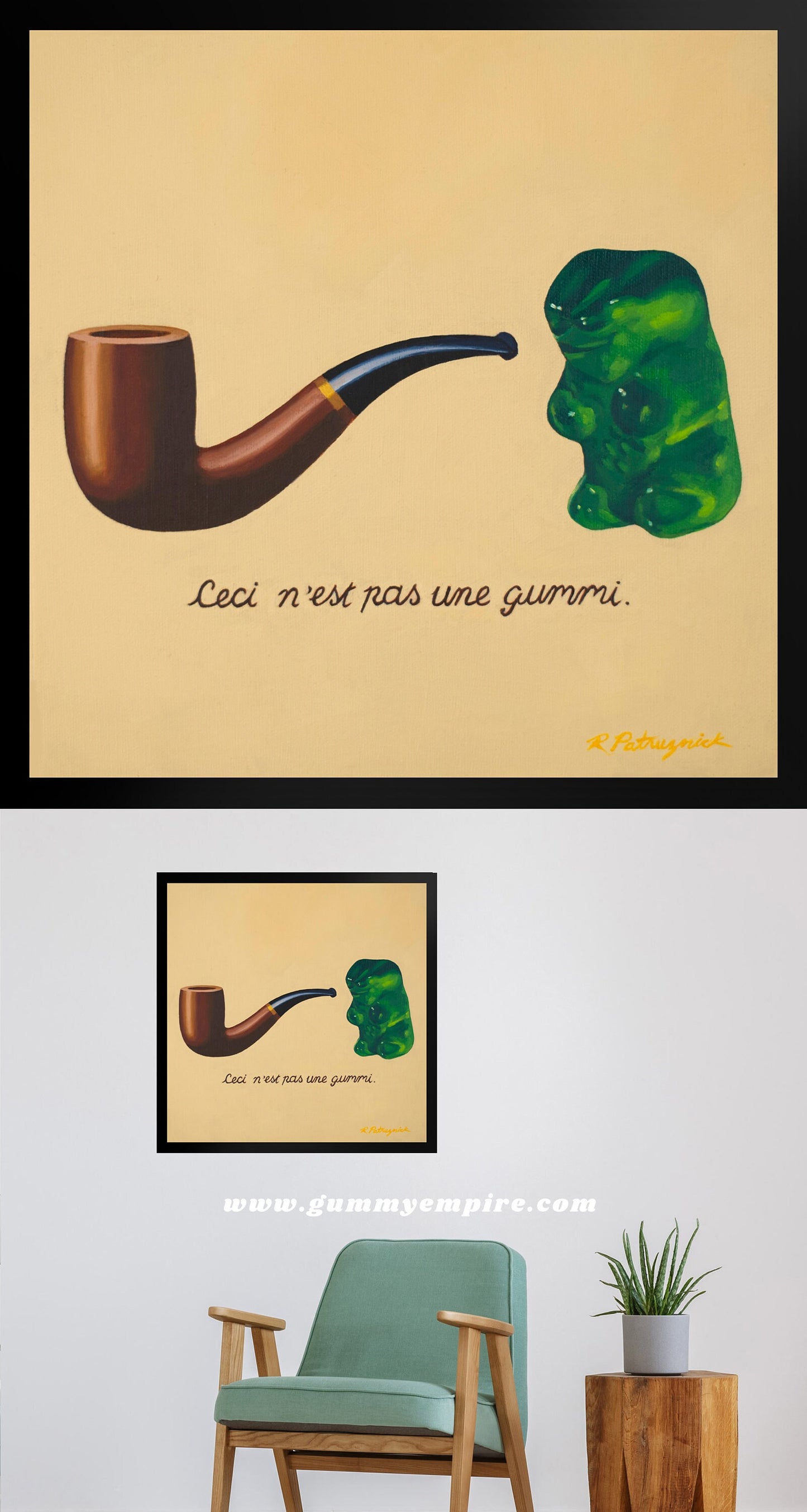 Gummy Bear Magritte - Framed Art Print