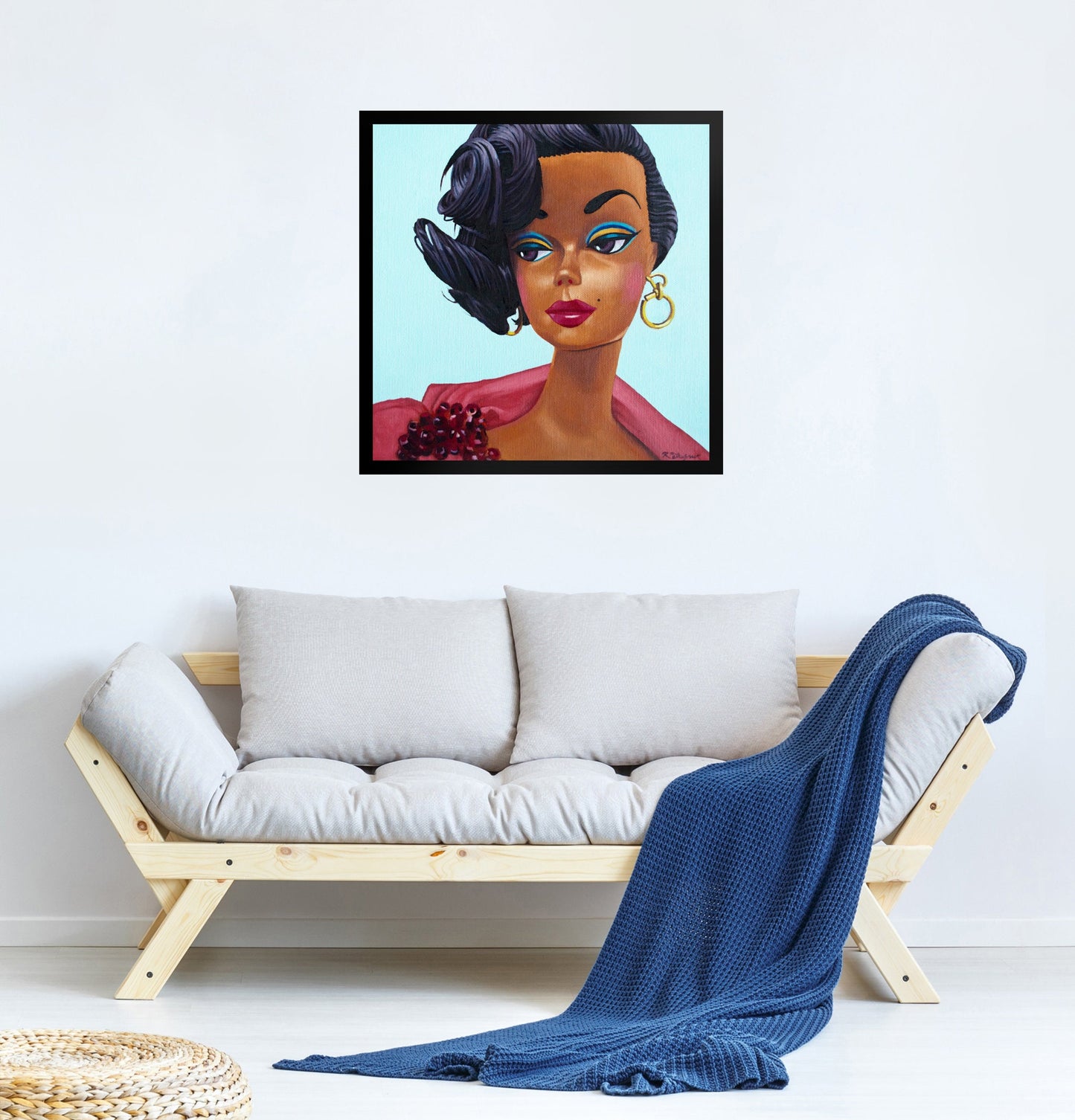 Vintage Black Barb doll - Framed Art Print