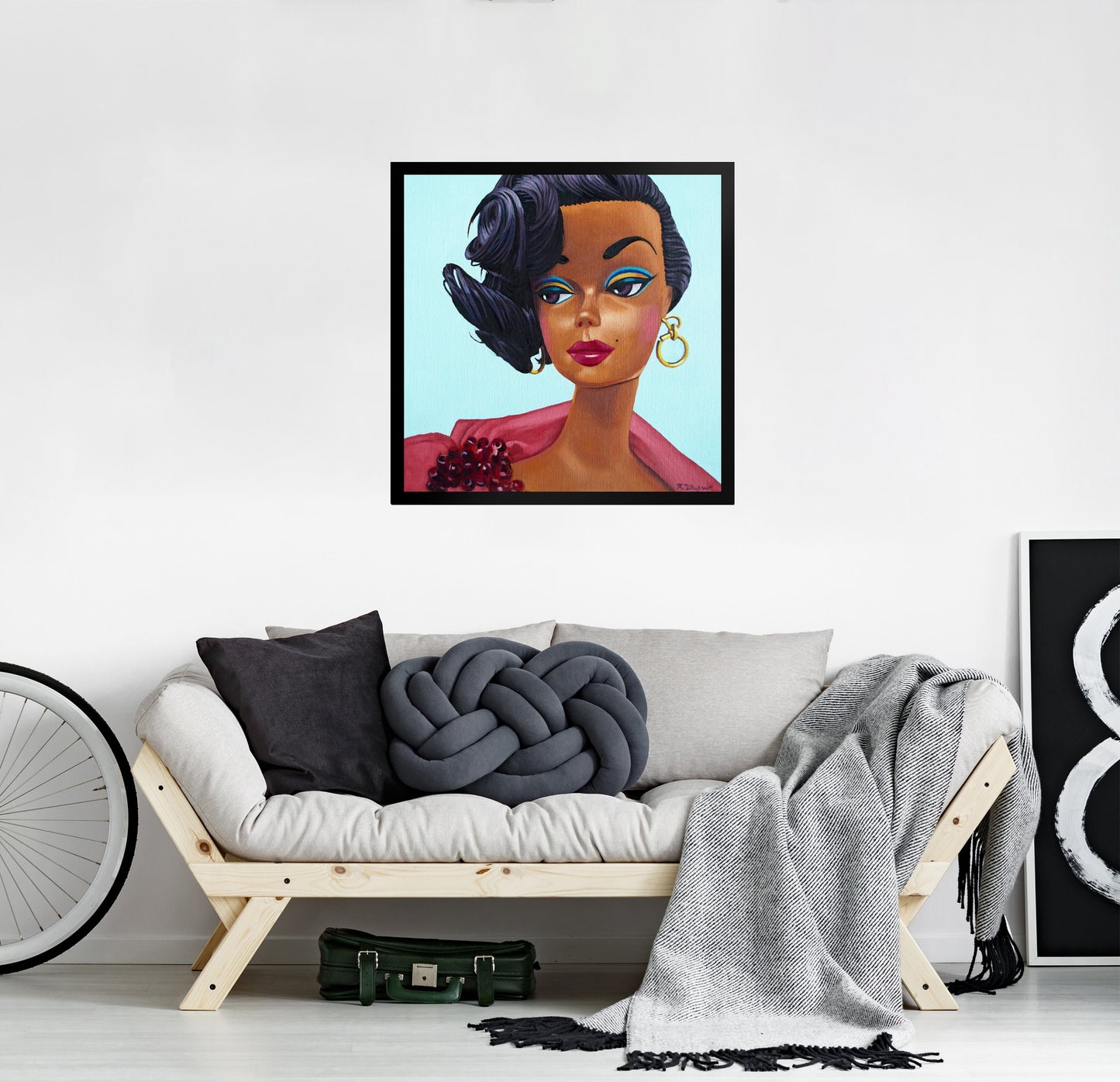 Vintage Black Barb doll - Framed Art Print