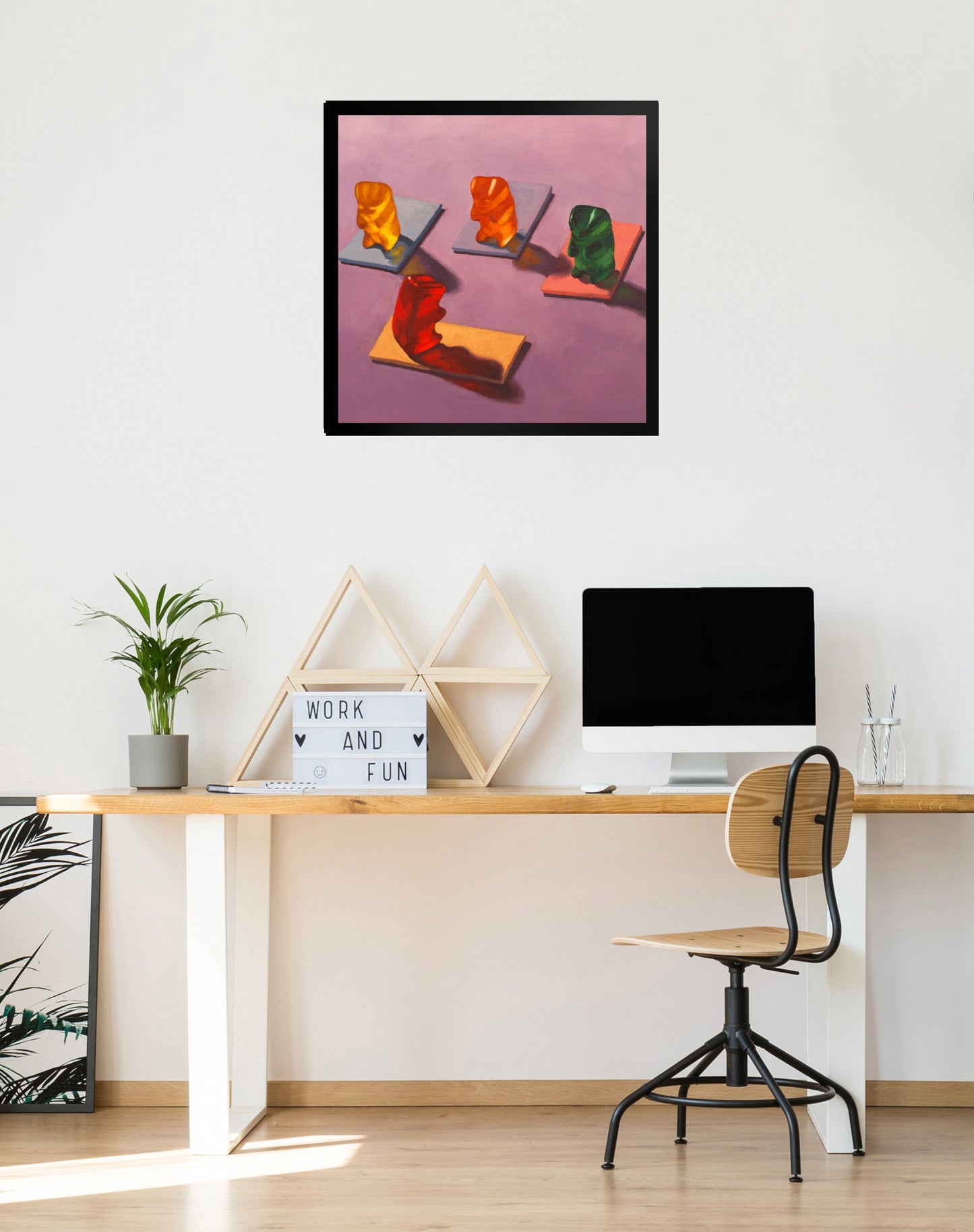 Gummy Bear Yoga - Framed Art Print