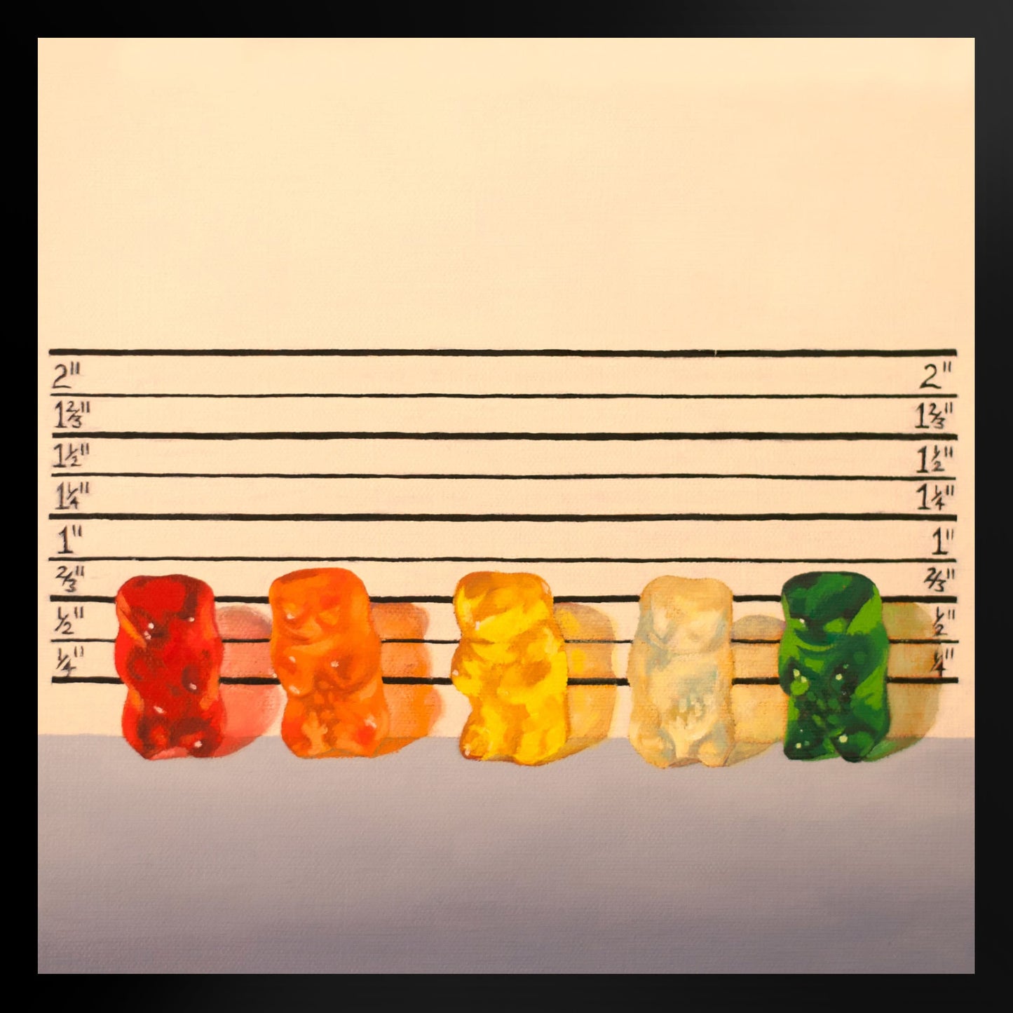 Gummy Bear Line Up - Framed Art Print