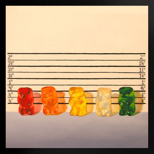 Gummy Bear Line Up - Framed Art Print