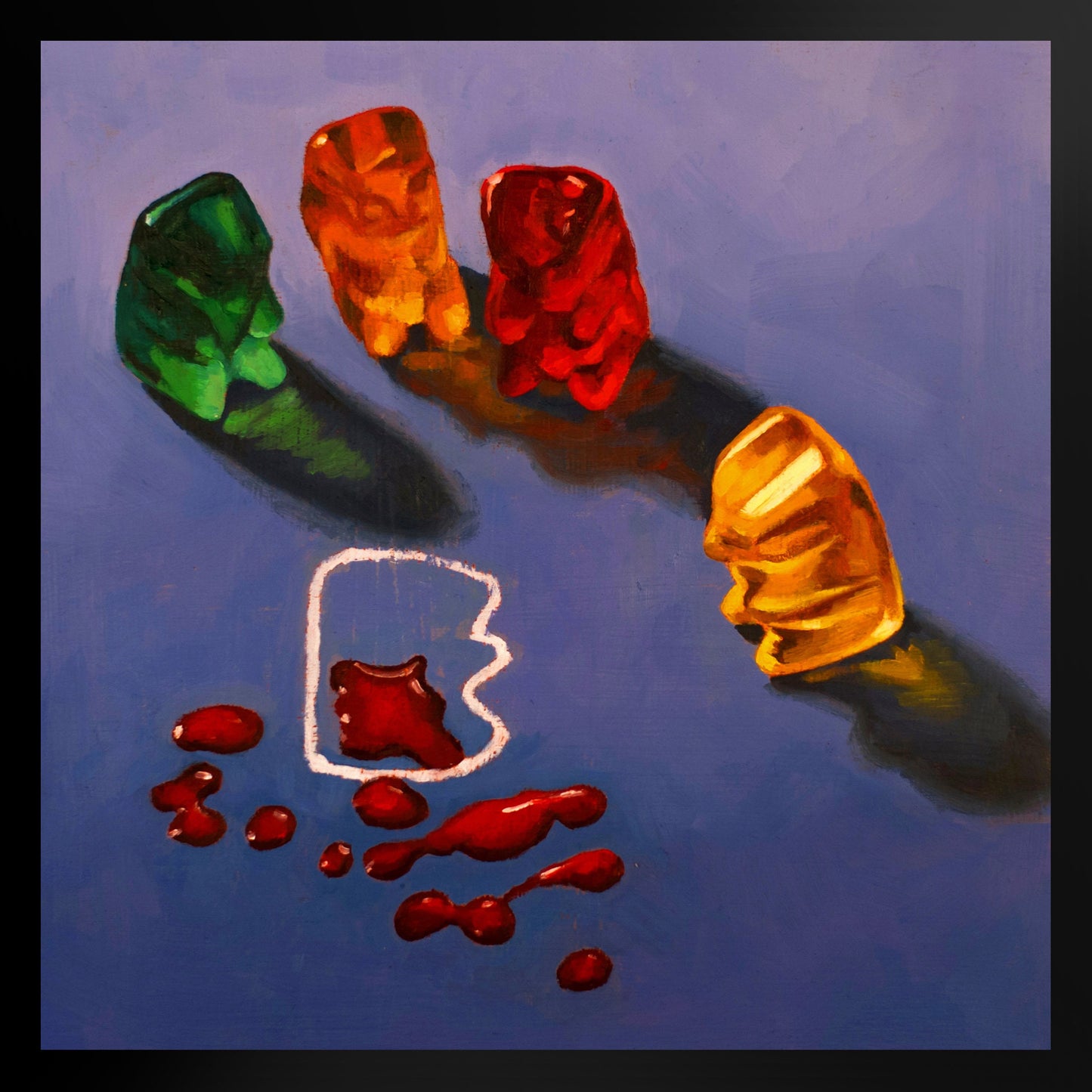 Gummy Bear CSI Crime Scene - Framed Art Print