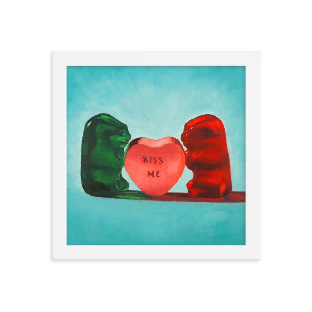 Gummy Bear Valentines Day Gift - Framed Art Print