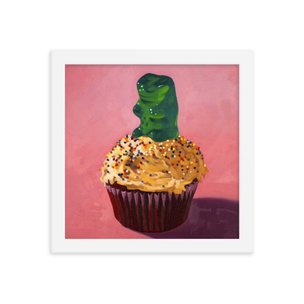 Gummy Bear Cupcake - Framed Art Print