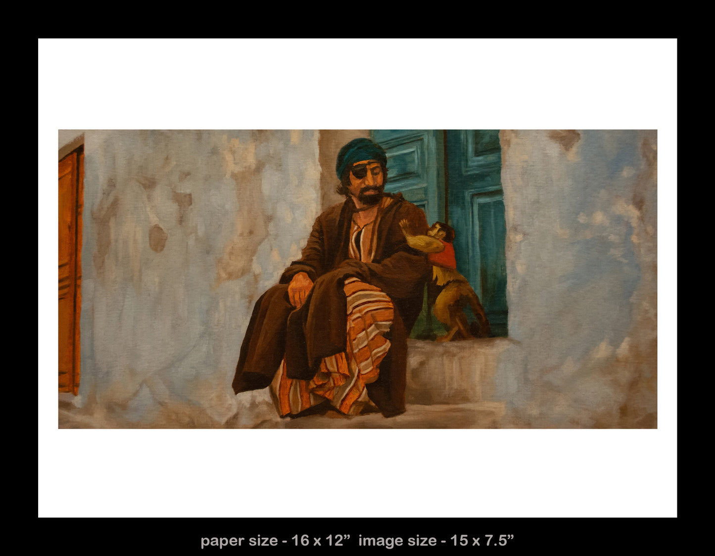 Raiders of the Lost Ark - art print - Egyptian man and monkey
